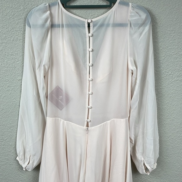 NWT Watters & Watters x BHLDN Nova Maxi Dress Ice Pink Chiffon Sz 2 - Picture 7 of 13